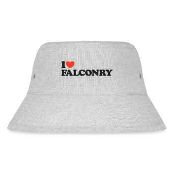 I love Falconry Herz Shirt - Stanley/Stella recycelter Bucket Hat - Grau meliert - Vorne