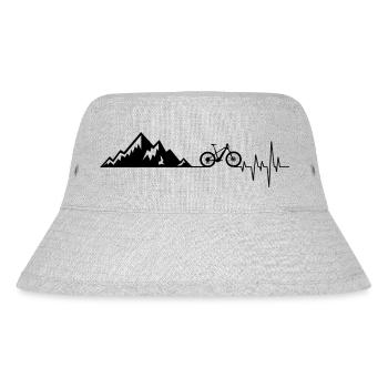 Herzschlag Berge Fahrrad - Stanley/Stella recycelter Bucket Hat - Grau meliert - Vorne