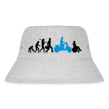 rollstuhl unfall evolution lustig biker motorrad c - Stanley/Stella recycelter Bucket Hat - Grau meliert - Vorne