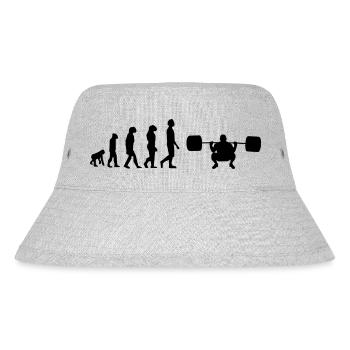 Evolution des Gewichthebens - Stanley/Stella recycelter Bucket Hat - Grau meliert - Vorne