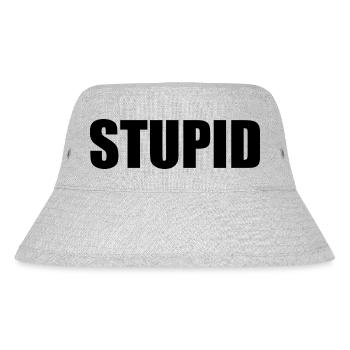 Dumm - schwarz - Stanley/Stella recycelter Bucket Hat - Grau meliert - Vorne