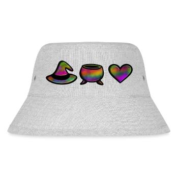 Hexen-Kessel-Liebe (Bunt) - Stanley/Stella recycelter Bucket Hat - Grau meliert - Vorne