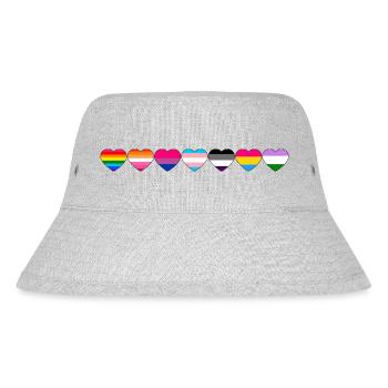 Drapeaux LGBTQ+, HEARTS LGBTQ+ DESIGN - QUEER LOVE - Bob recyclé Stanley/Stella - gris chiné - Devant