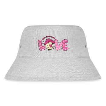 I love you so mush Mushroom love Valentine's Day - Stanley/Stella Recycled Bucket Hat - heather grey - Front