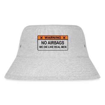 No Airbags we die like real men - Stanley/Stella recycelter Bucket Hat - Grau meliert - Vorne