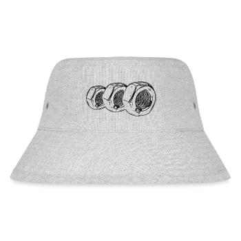 Drei stehende vintage Schraubenmuttern - Stanley/Stella recycelter Bucket Hat - Grau meliert - Vorne