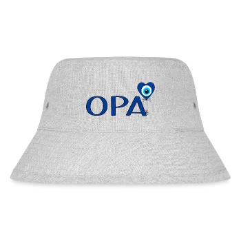 Opa mit Nazar Luftballon - Stanley/Stella recycelter Bucket Hat - Grau meliert - Vorne
