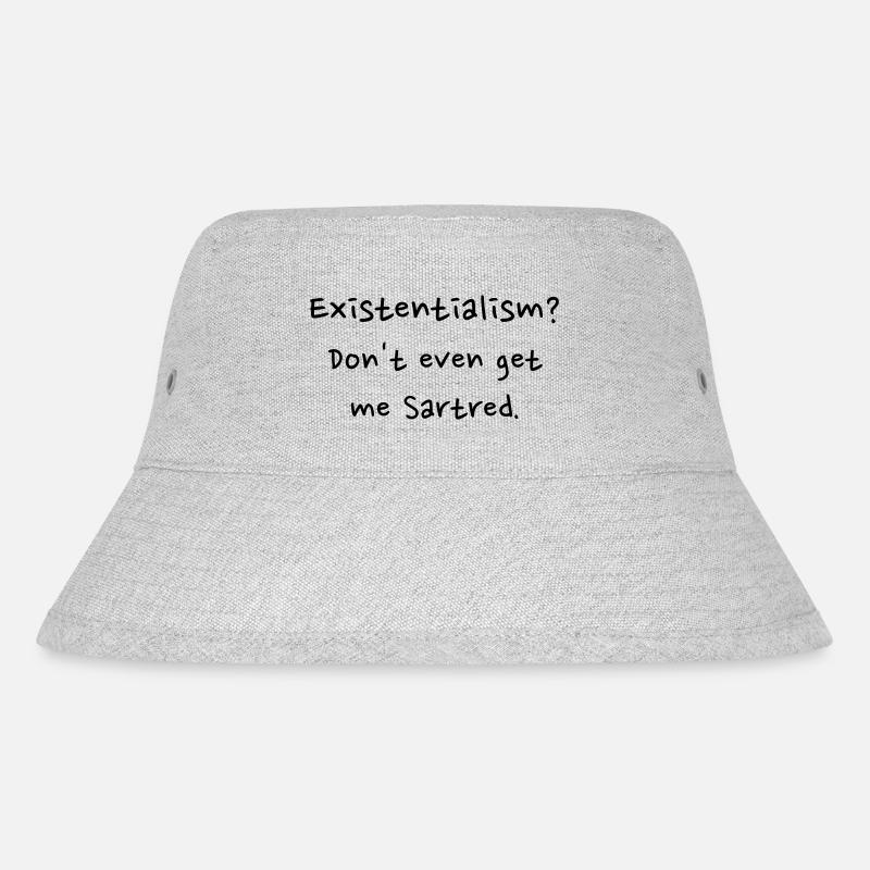 Existentialism? Don't even get me sartred. - Stanley/Stella Recycled Bucket Hat - heather grey