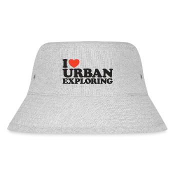 I love Urban Exploring Herz Shirt - Stanley/Stella recycelter Bucket Hat - Grau meliert - Vorne
