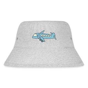 Blaues Flugzeug - Stanley/Stella recycelter Bucket Hat - Grau meliert - Vorne