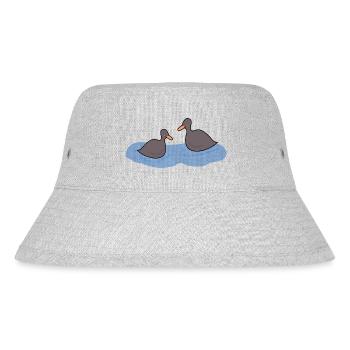 Enten schwimmen im Teich - Stanley/Stella recycelter Bucket Hat - Grau meliert - Vorne