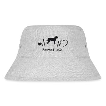 Boerboel mit Herzschlag - Stanley/Stella recycelter Bucket Hat - Grau meliert - Vorne