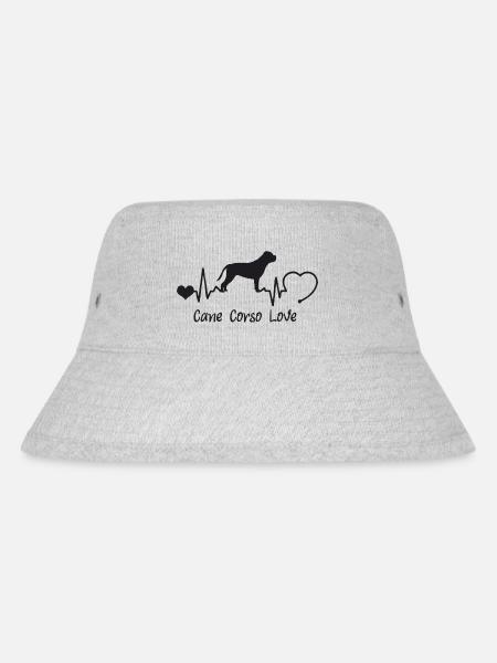 Cane Corso mit Herzschlag - Stanley/Stella recycelter Bucket Hat - Grau meliert