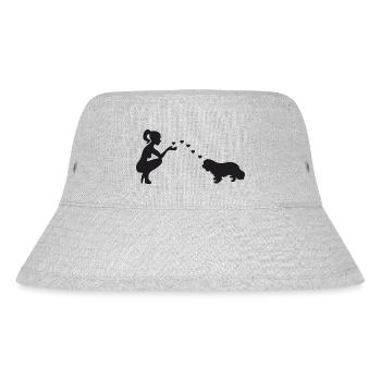 Cavalier King Charles Spaniel mit Frau - Stanley/Stella recycelter Bucket Hat - Grau meliert - Vorne