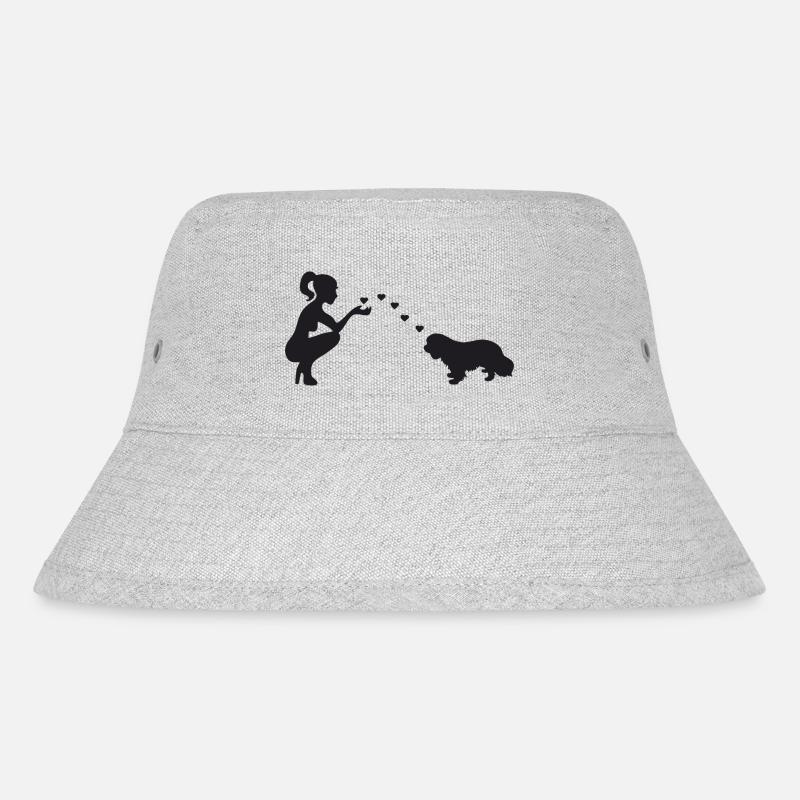 Cavalier King Charles Spaniel mit Frau - Stanley/Stella recycelter Bucket Hat - Grau meliert