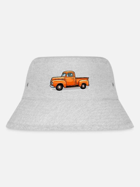 orangefarbenen Pickup-Truck - Stanley/Stella recycelter Bucket Hat - Grau meliert