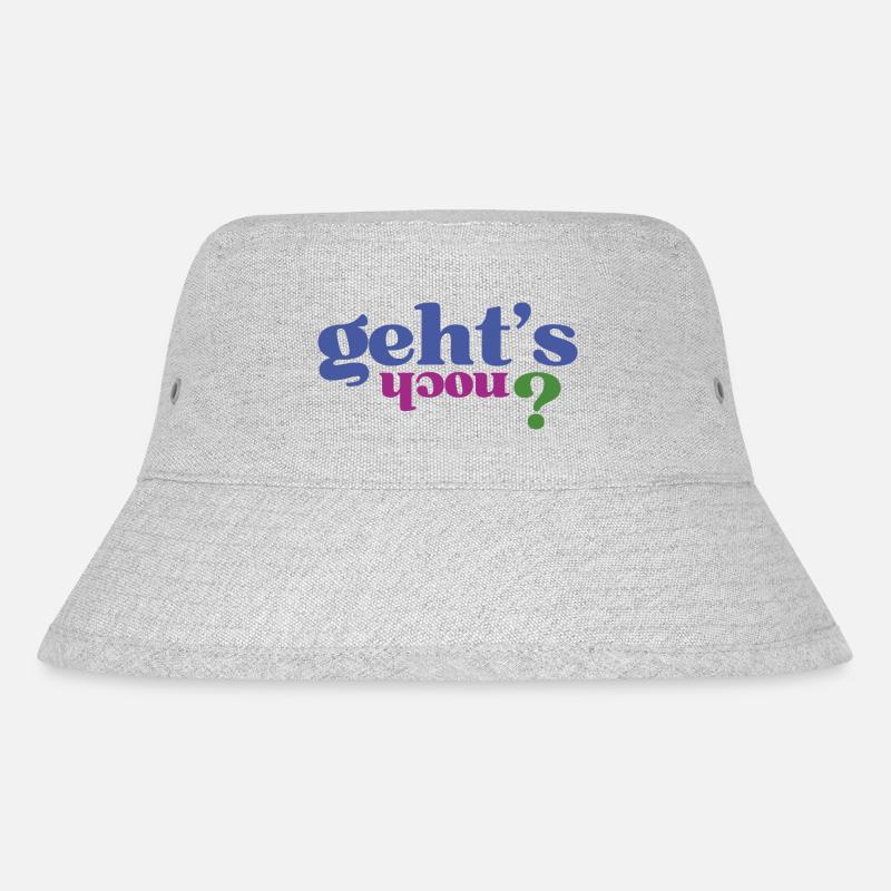 Lustige Sprüche "Gehts noch" - Stanley/Stella recycelter Bucket Hat - Grau meliert