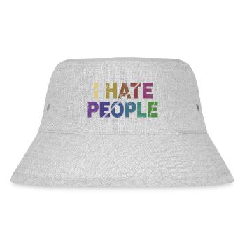 ICH HASSE MENSCHEN - Stanley/Stella recycelter Bucket Hat - Grau meliert - Vorne