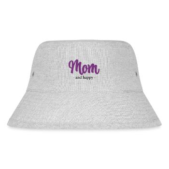 Mom and happy - Embroidery effect - Stanley/Stella Recycled Bucket Hat - heather grey - Front