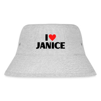 I love Janice Rotes Herz Liebe Fan Geschenk - Stanley/Stella recycelter Bucket Hat - Grau meliert - Vorne