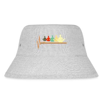 Yoga Herzschlag Retro Meditation Namaste - Stanley/Stella recycelter Bucket Hat - Grau meliert - Vorne