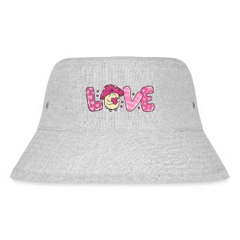 Mushroom in love heart couples valentine's day - Stanley/Stella Recycled Bucket Hat - heather grey - Front