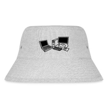 computers_1c - Stanley/Stella Recycled Bucket Hat - heather grey - Front