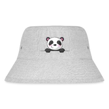 Spiked cartoon panda - Stanley/Stella Recycled Bucket Hat - heather grey - Front