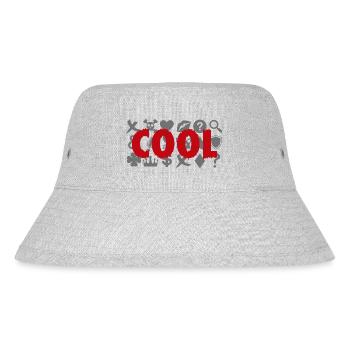 Cool red and grey icons - Stanley/Stella Recycled Bucket Hat - heather grey - Front