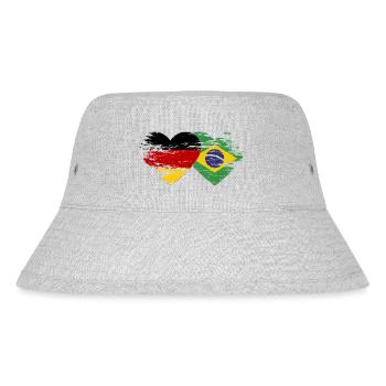 Germany Brazil flag used heart - Stanley/Stella Recycled Bucket Hat - heather grey - Front