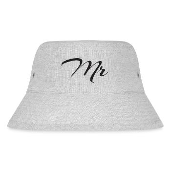 Mr and Mrs, Mister and Misses Geschenkidee Paare - Stanley/Stella recycelter Bucket Hat - Grau meliert - Vorne
