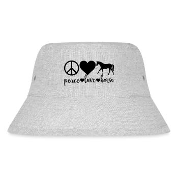Peace Love Horse - Stanley/Stella Recycled Bucket Hat - heather grey - Front