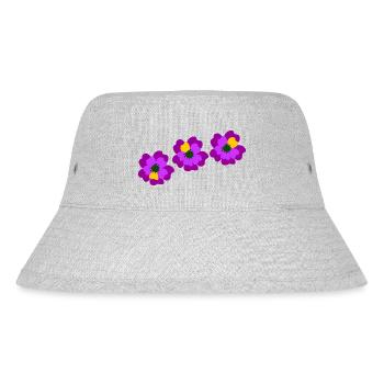 Flower power purple pink - Stanley/Stella Recycled Bucket Hat - heather grey - Front