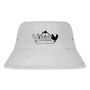 Logo monogramme de poulet foncé et clair - Bob recyclé Stanley/Stella - gris chiné - Devant