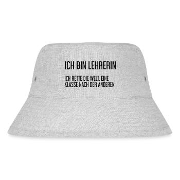 Ich bin Lehrerin - ich rette die Welt - Stanley/Stella recycelter Bucket Hat - Grau meliert - Vorne