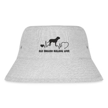 Old English Bulldog mit Herzschlag - Stanley/Stella recycelter Bucket Hat - Grau meliert - Vorne
