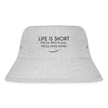 Life is short. Smile while you still have teeth - Stanley/Stella Recycled Bucket Hat - heather grey - Front