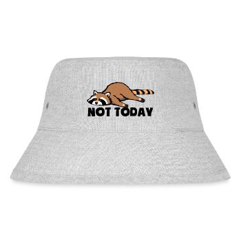 Not today - Tired and lazy - Raccoon - Stanley/Stella Recycled Bucket Hat - heather grey - Front