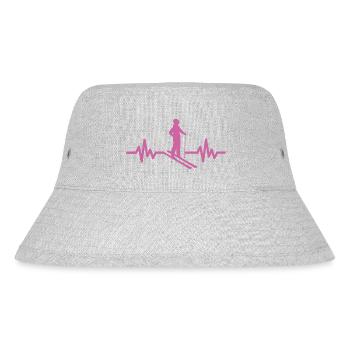Heartbeat Skifahren Ski freestyle - Stanley/Stella recycelter Bucket Hat - Grau meliert - Vorne