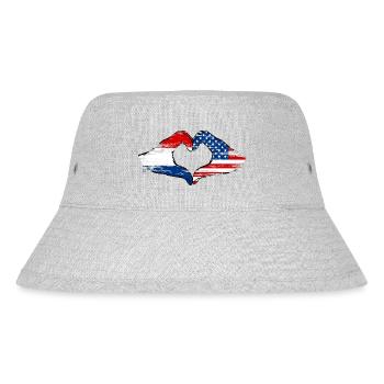 Holland USA heart shape with hands used - Stanley/Stella Recycled Bucket Hat - heather grey - Front