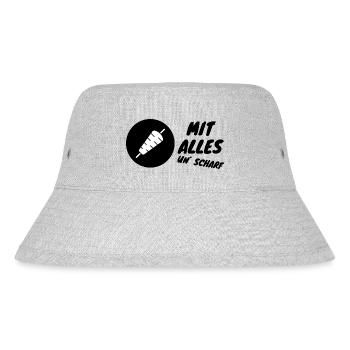 Malle Döner mit alles und scharf 2 - Stanley/Stella recycelter Bucket Hat - Grau meliert - Vorne