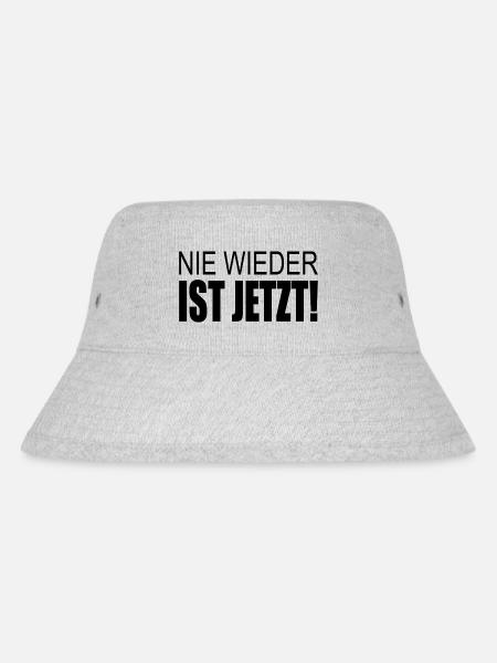 Nie wieder ist jetzt - Stanley/Stella recycelter Bucket Hat - Grau meliert