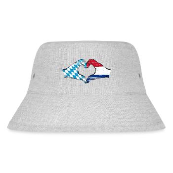 Bavière, Hollande, drapeau, mains, forme de coeur utilisé - Bob recyclé Stanley/Stella - gris chiné - Devant