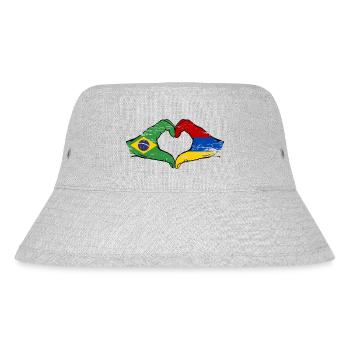 Brazil Armenia Flag Hands Heart Shape Used - Stanley/Stella Recycled Bucket Hat - heather grey - Front