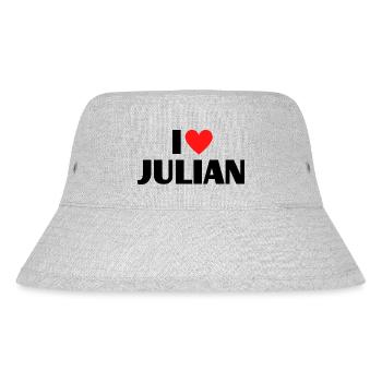 Ich liebe Julian Herz Grafik Namen Geschenk - Stanley/Stella recycelter Bucket Hat - Grau meliert - Vorne
