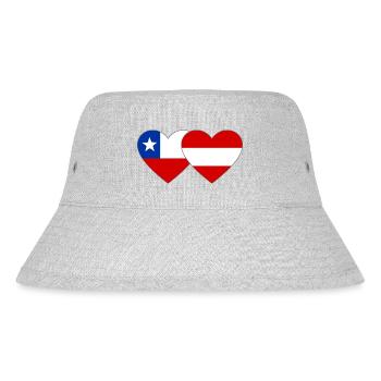 Chile Österreich Flaggen Herz - Stanley/Stella recycelter Bucket Hat - Grau meliert - Vorne