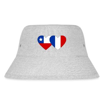 Chile Frankreich Flagge Herz - Stanley/Stella recycelter Bucket Hat - Grau meliert - Vorne