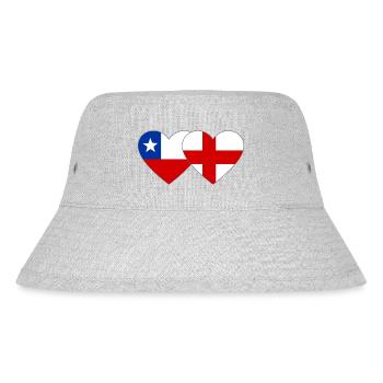Chile England Flagge Herz  - Stanley/Stella recycelter Bucket Hat - Grau meliert - Vorne
