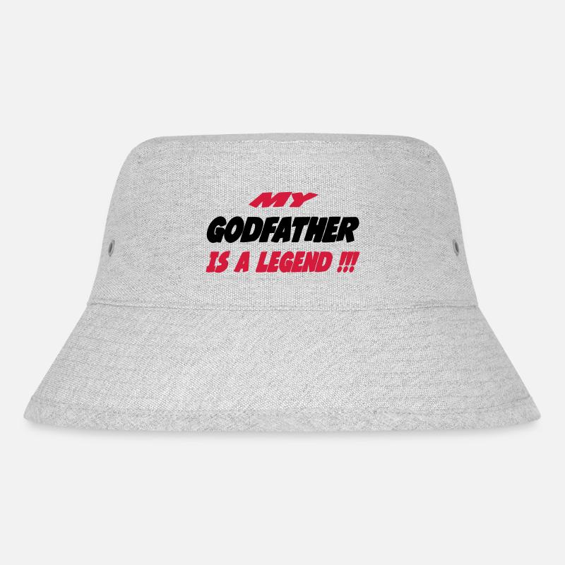My godfather is a legend !!! 111 - Stanley/Stella Recycled Bucket Hat - heather grey