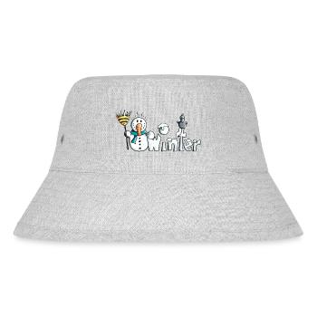 Happy Winter - Stanley/Stella recycelter Bucket Hat - Grau meliert - Vorne